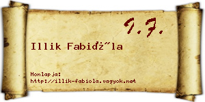 Illik Fabióla névjegykártya